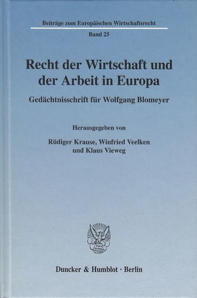 Produktbild: Recht der Wirtschaft und der Arbeit in Europa.