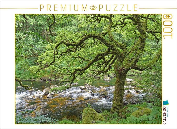 Produktbild: CALVENDO Puzzle Wilder Fluss in &uuml;ppig gr&uuml;ner Natur | 1000 Teile Lege-Gr&ouml;&szlig;e 64x48cm Foto-Puzzle f&uuml;r gl&uuml;ckliche Stunden