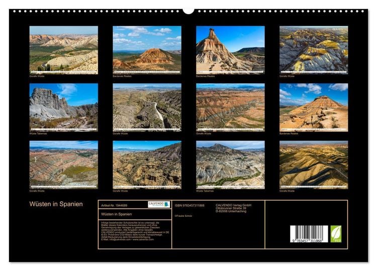 Produktbild: W&uuml;sten in Spanien (hochwertiger Premium Wandkalender 2026 DIN A2 quer), Kunstdruck in Hochglanz