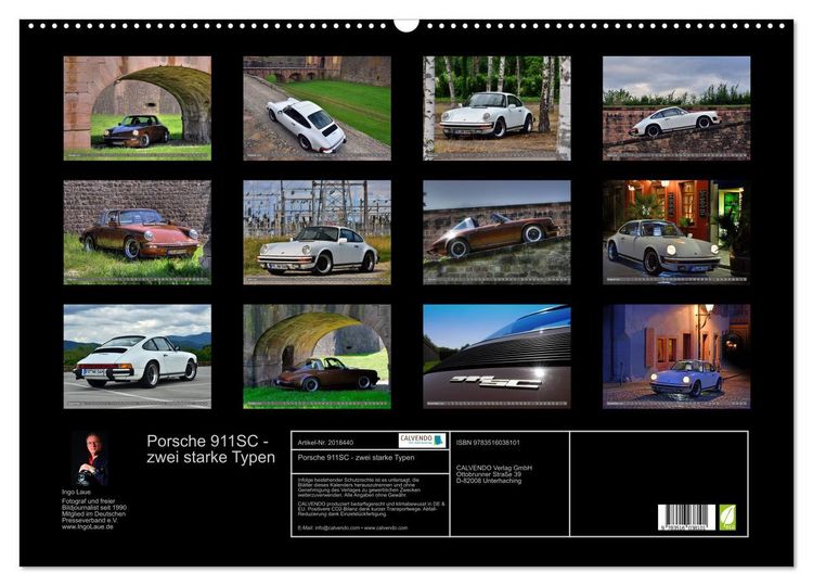 Produktbild: Porsche 911SC - zwei starke Typen (Wandkalender 2026 DIN A2 quer), CALVENDO Monatskalender