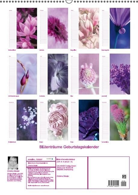 Produktbild: Bl&uuml;tentr&auml;ume Geburtstagskalender (Wandkalender immerw&auml;hrend DIN A2 hoch)