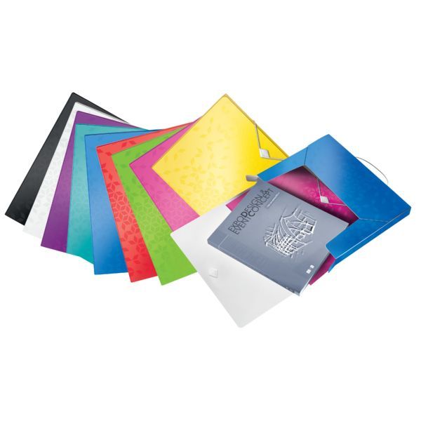 Produktbild: LEITZ Ablagebox WOW metallic mit R&uuml;ckenschild eisblau DIN A4 25x3x33cm