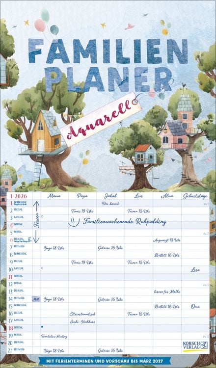 Produktbild: Familienplaner Aquarell 2026