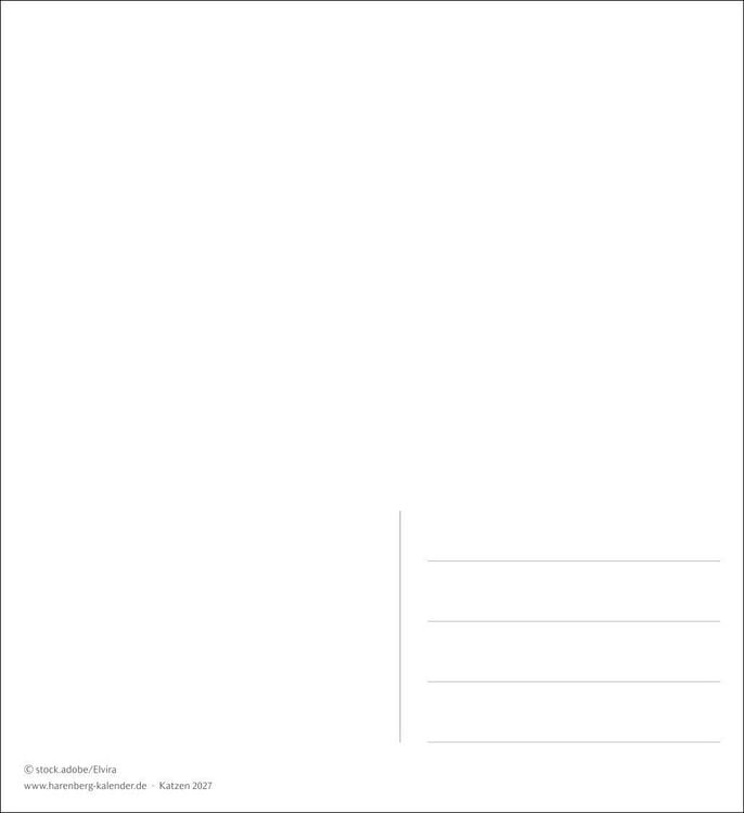 Produktbild: Katzen Postkartenkalender 2027 - Wochenkalender mit 53 Postkarten