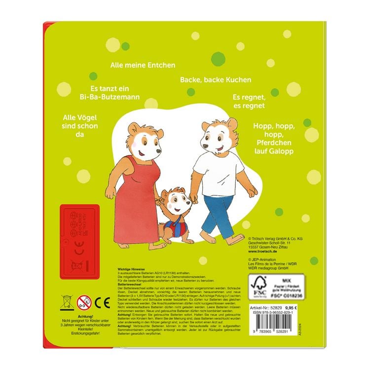 Produktbild: Tr&ouml;tsch Bobo Siebenschl&auml;fer Soundbuch Erste Kinderlieder