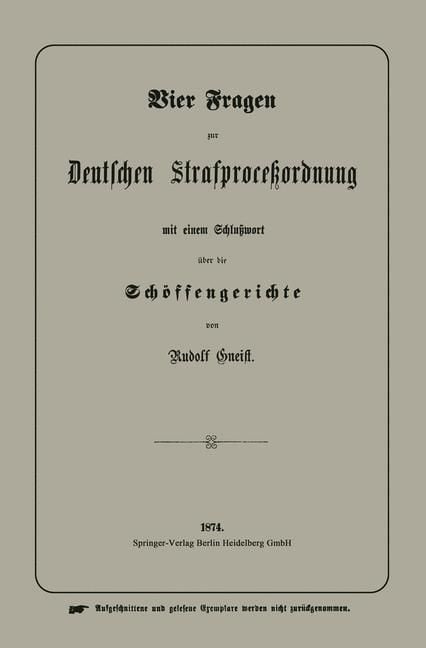 Produktbild: Vier Fragen zur Deutschen Strafproce&szlig;ordnung mit einem Schlu&szlig;wort &uuml;ber die Sch&ouml;ffengerichte