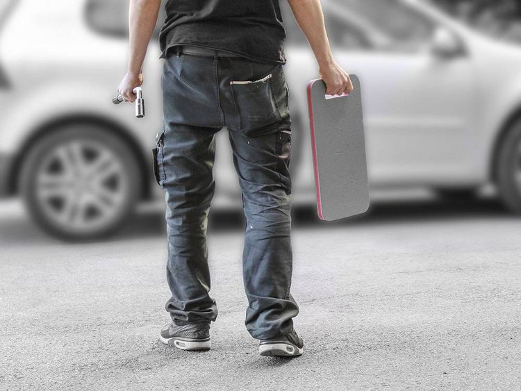 Produktbild: Eufab 21000 Kniepolster Grau, Rot 1St.