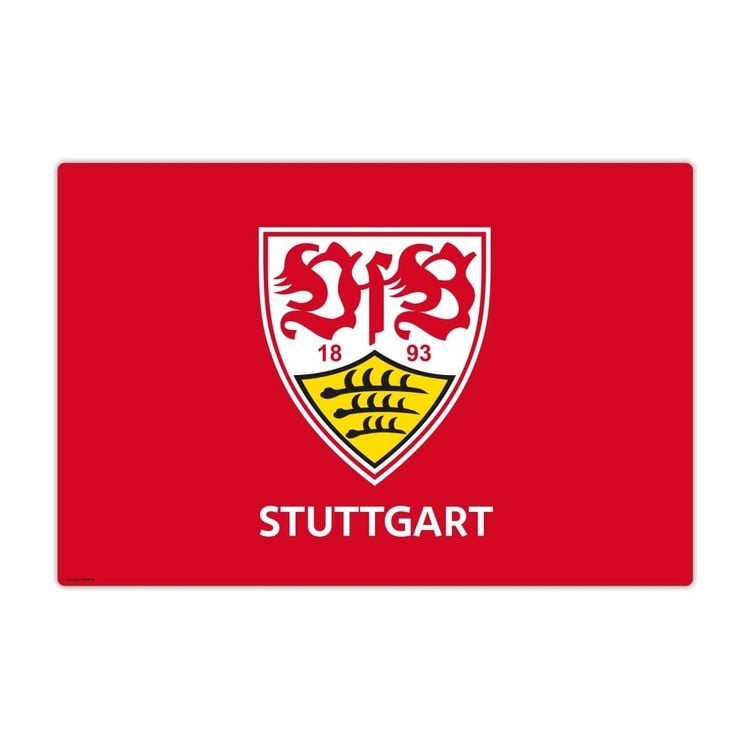 Produktbild: Cover-your-desk Schreibtischunterlage f&uuml;r Kinder und Erwachsene VfB Stuttgart Logo rot - 60 x 40 cm, aus premium Vinyl