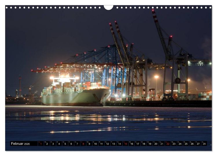 Produktbild: Mein Hamburg - Am sch&ouml;nsten bei Nacht (Wandkalender 2026 DIN A3 quer), CALVENDO Monatskalender