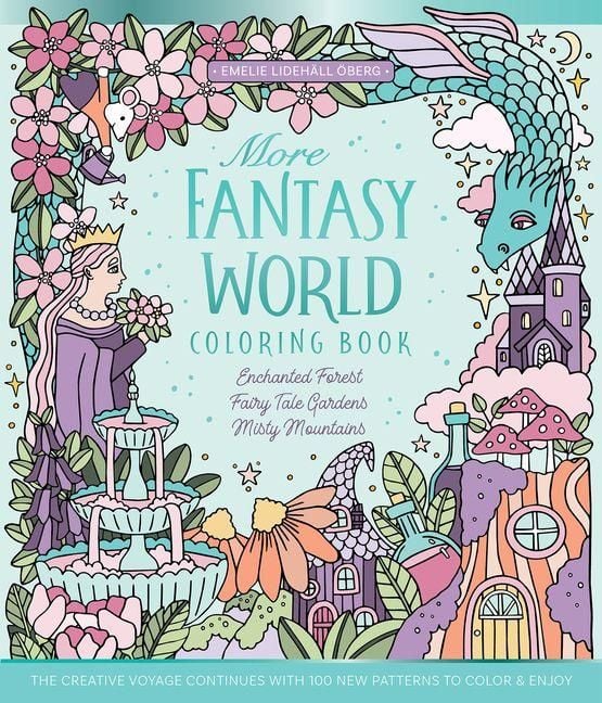 Produktbild: More Fantasy World Coloring Book Enchanted Forest - Fairy Tale Gardens - Misty Mountains