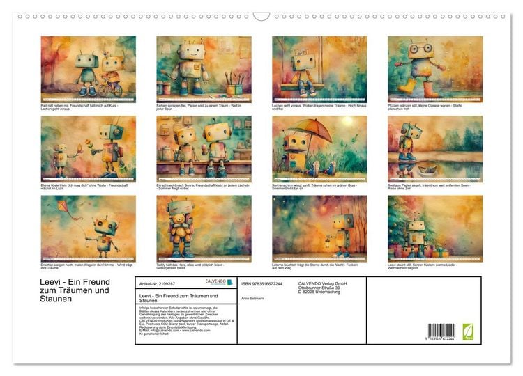 Produktbild: Leevi - Ein Freund zum Tr&auml;umen und Staunen (Wandkalender 2026 DIN A2 quer), CALVENDO Monatskalender