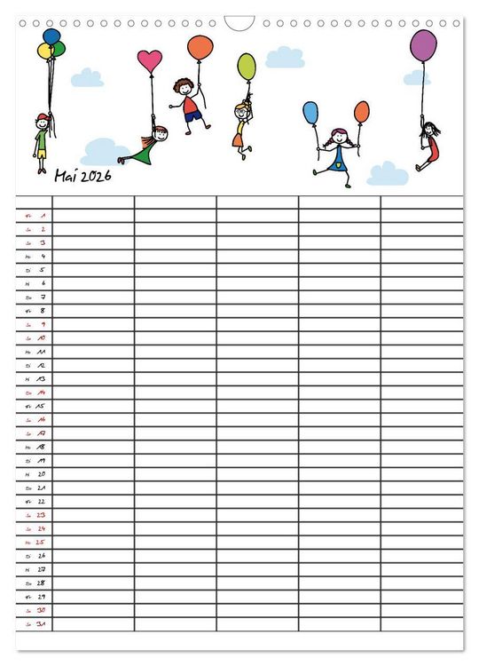 Produktbild: Fr&ouml;hlicher Familienplaner (Wandkalender 2026 DIN A3 hoch), CALVENDO Monatskalender