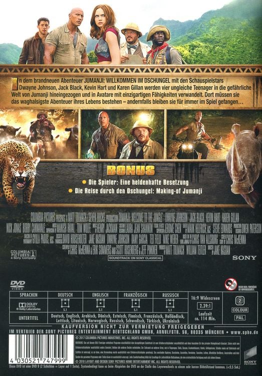 Produktbild: Jumanji - Willkommen im Dschungel