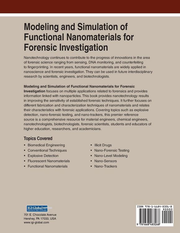 Produktbild: Modeling and Simulation of Functional Nanomaterials for Forensic Investigation