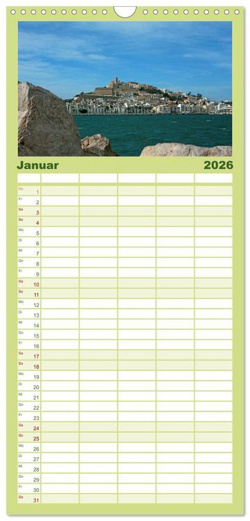 Produktbild: Familienplaner 2026 - Zauberhaftes Ibiza mit 5 Spalten (Wandkalender, 21 x 45 cm) CALVENDO