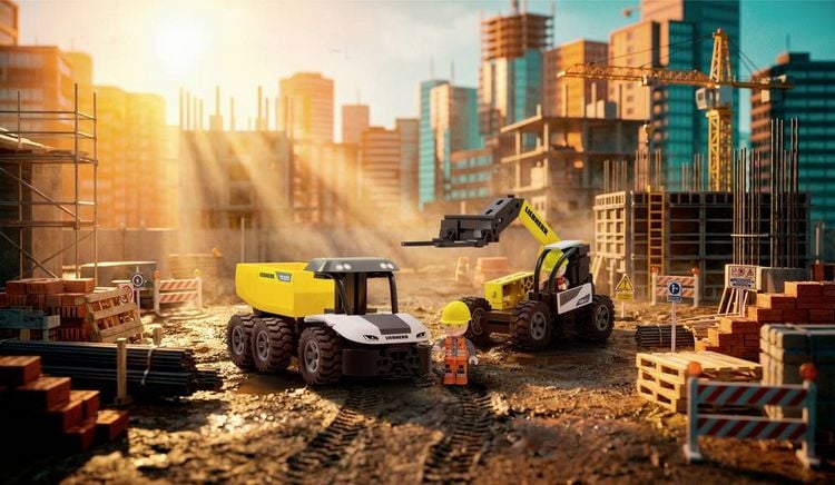 Produktbild: Fischertechnik 579432 - Liebherr Double Pack Baufahrzeuge, Bausatz, 220 Teile
