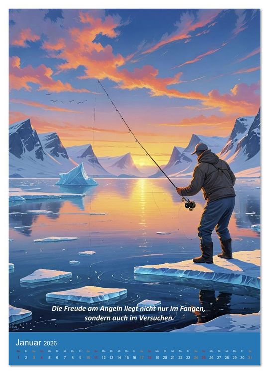 Produktbild: Angeln vor Gr&ouml;nland (Wandkalender 2026 DIN A3 hoch), CALVENDO Monatskalender