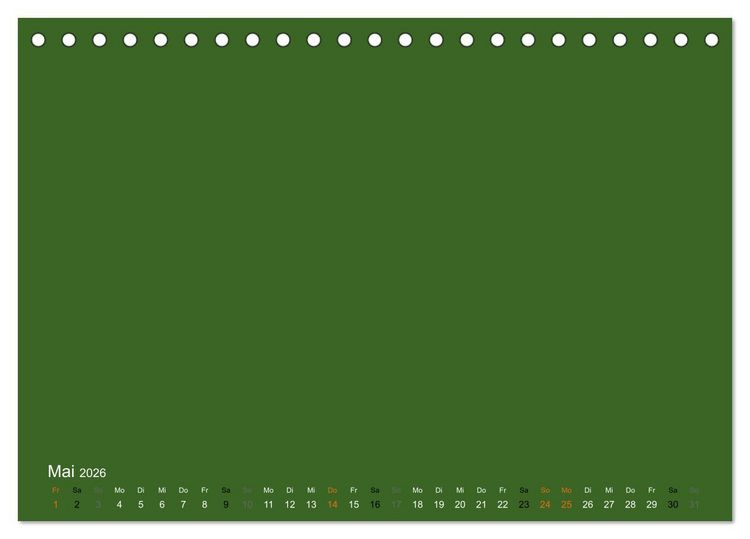 Produktbild: Bastelkalender - dunkel Gr&uuml;n (Tischkalender 2026 DIN A5 quer), CALVENDO Monatskalender