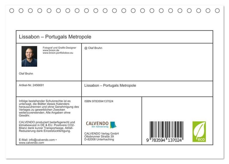 Produktbild: Lissabon &ndash; Portugals Metropole (Tischkalender 2027 DIN A5 quer), CALVENDO Monatskalender