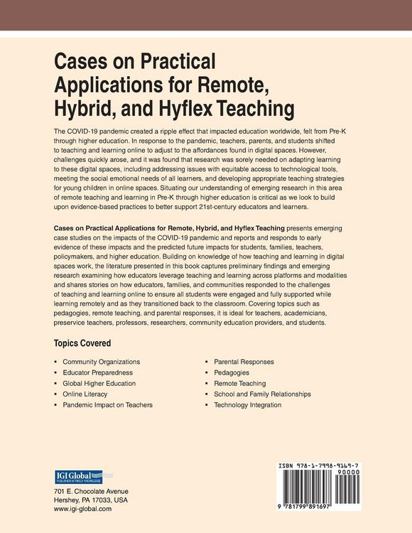 Produktbild: Cases on Practical Applications for Remote, Hybrid, and Hyflex Teaching