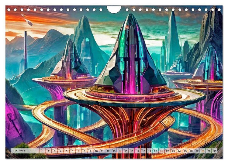 Produktbild: Stadtarchitektur, futuristisch-fantastisch (Wandkalender 2026 DIN A4 quer), CALVENDO Monatskalender