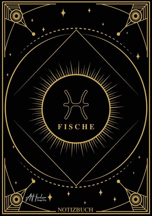 Produktbild: Edles Notizbuch Sternzeichen Fische | Designed by Alfred Herler