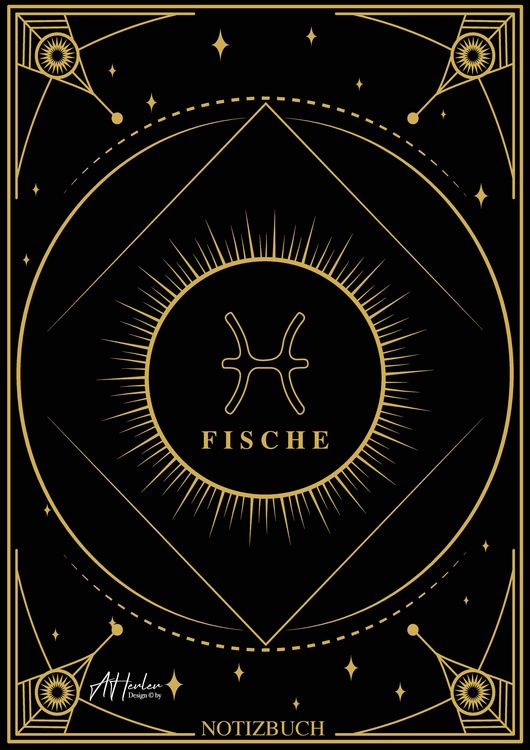 Produktbild: Edles Notizbuch Sternzeichen Fische | Designed by Alfred Herler