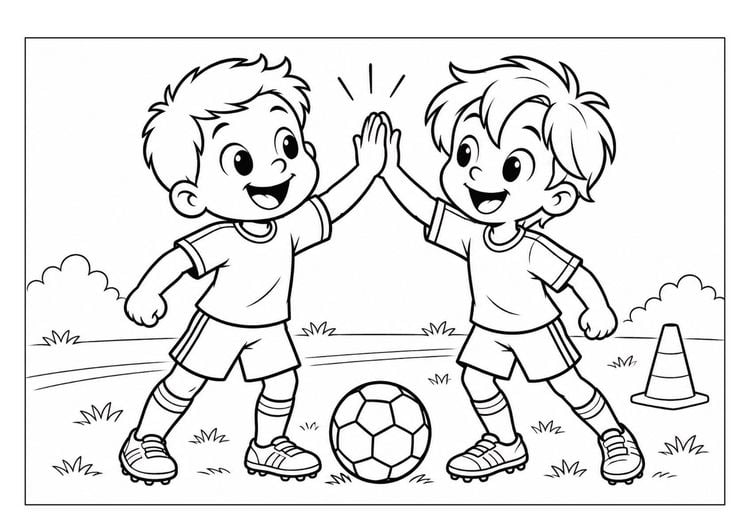 Produktbild: Kleine Kicker ganz gro&szlig;! &ndash; Fu&szlig;ball Malbuch ab 4 Jahren f&uuml;r Jungs mit 50 Ausmalbildern