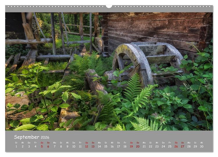 Produktbild: Historische M&uuml;hlen - R&auml;der und Fl&uuml;gel der Vergangenheit (hochwertiger Premium Wandkalender 2026 DIN A2 quer), Kunstdruck in Hochglanz