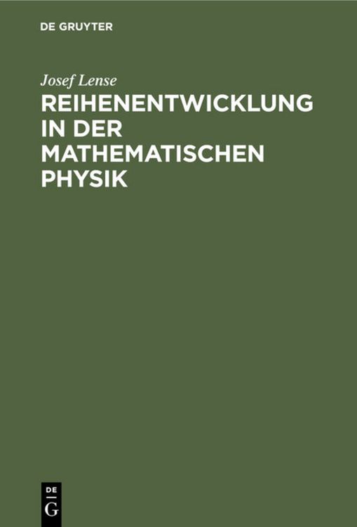 Produktbild: Reihenentwicklung in der mathematischen Physik