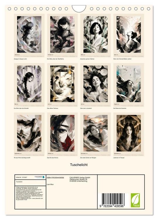 Produktbild: Tuschelicht (Wandkalender 2027 DIN A4 hoch), CALVENDO Monatskalender