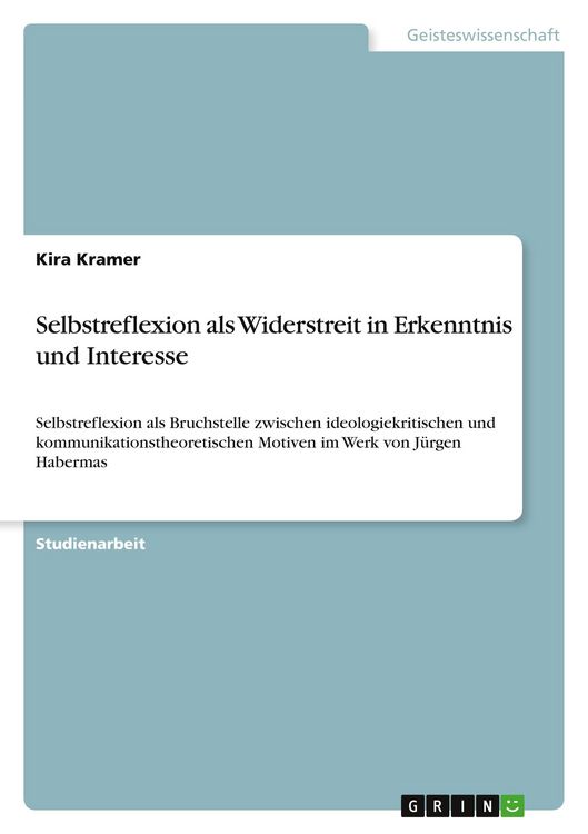Produktbild: Selbstreflexion als Widerstreit in Erkenntnis und Interesse