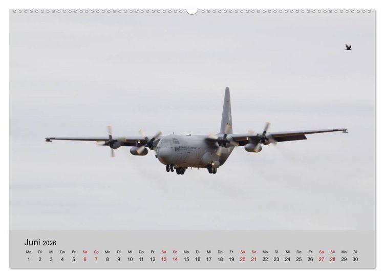 Produktbild: Transportflugzeug C-130 Hercules (hochwertiger Premium Wandkalender 2026 DIN A2 quer), Kunstdruck in Hochglanz