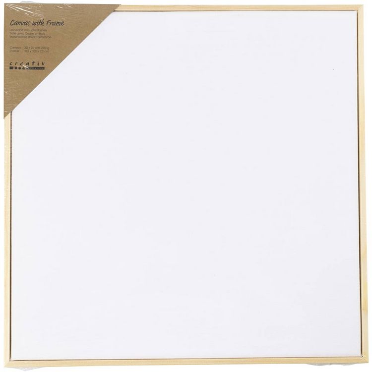 Produktbild: Creativ Company Gespannte Leinwand mit Rahmen, Gr&ouml;&szlig;e 30x30 cm, 280 g, Wei&szlig;, 10 Stk
