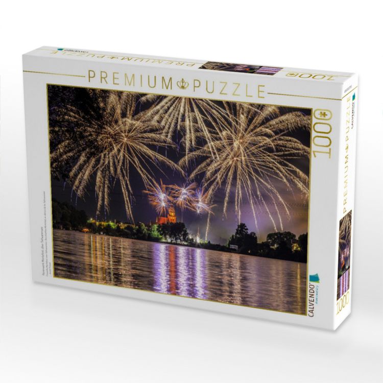 Produktbild: CALVENDO Puzzle Feuerwerk M&uuml;ritzfest, &uuml;ber Tiefwarensee | 1000 Teile Lege-Gr&ouml;&szlig;e 64x48cm Foto-Puzzle f&uuml;r gl&uuml;ckliche Stunden