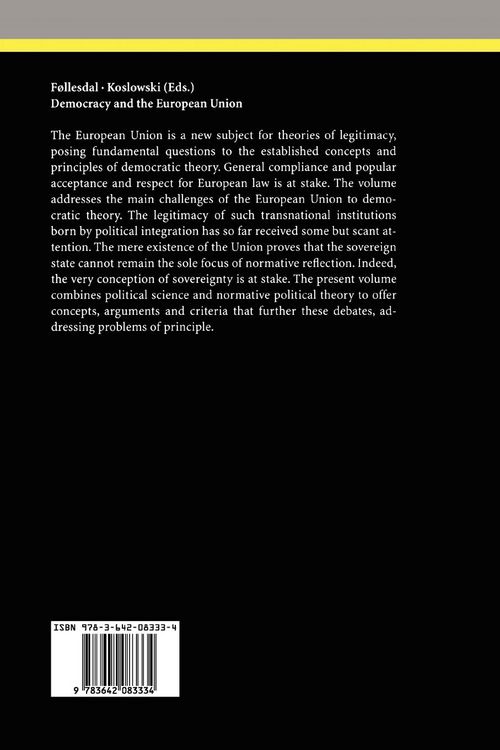 Produktbild: Democracy and the European Union