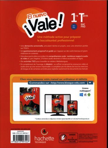 Produktbild: El nuevo, vale ! espagnol 1re terminale bac pro, A2+-B1