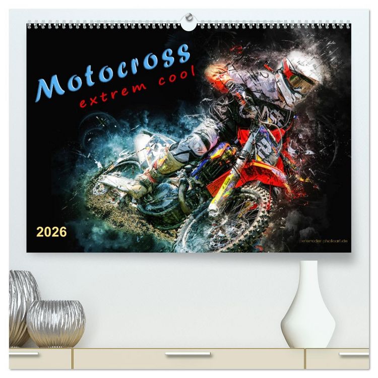 Produktbild: Motocross - extrem cool (hochwertiger Premium Wandkalender 2026 DIN A2 quer), Kunstdruck in Hochglanz