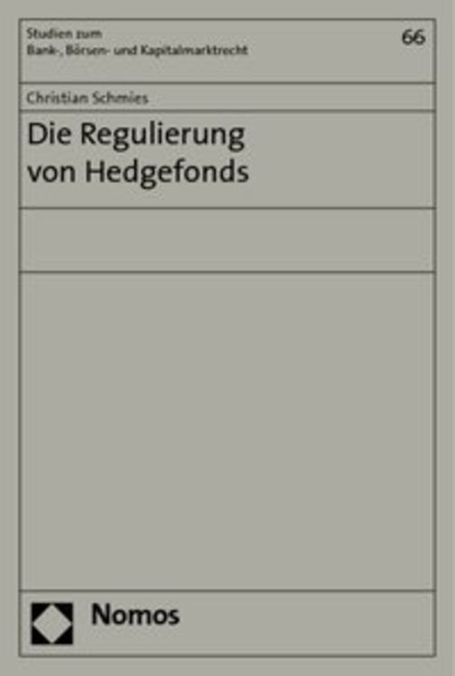 Produktbild: Die Regulierung von Hedgefonds