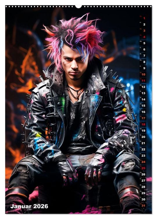 Produktbild: CYBERPUNK Urcoole Typen (Wandkalender 2026 DIN A2 hoch), CALVENDO Monatskalender
