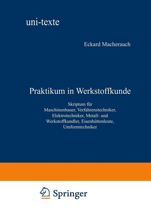 Produktbild: Praktikum in Werkstoffkunde