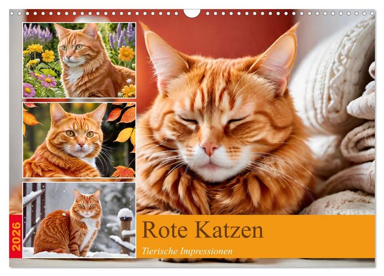 Produktbild: Rote Katzen (Wandkalender 2026 DIN A3 quer), CALVENDO Monatskalender