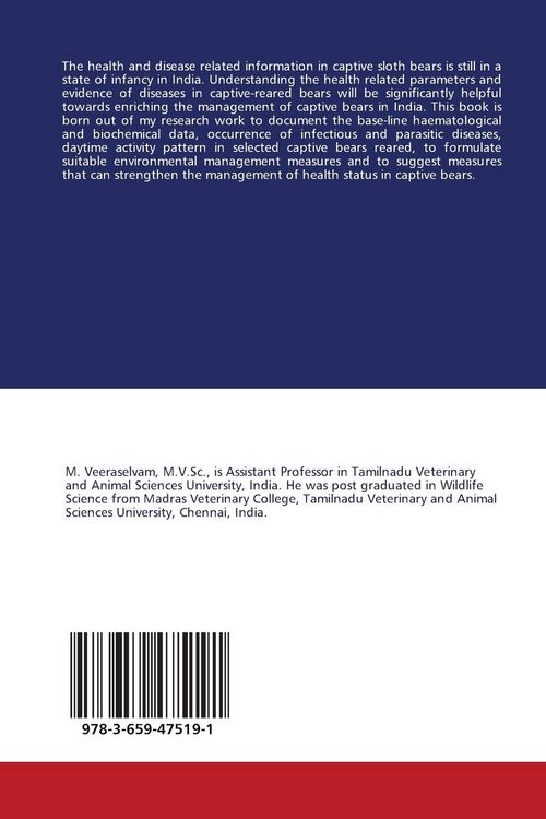 Produktbild: Health, diseases and environmental enrichments in captive sloth bears