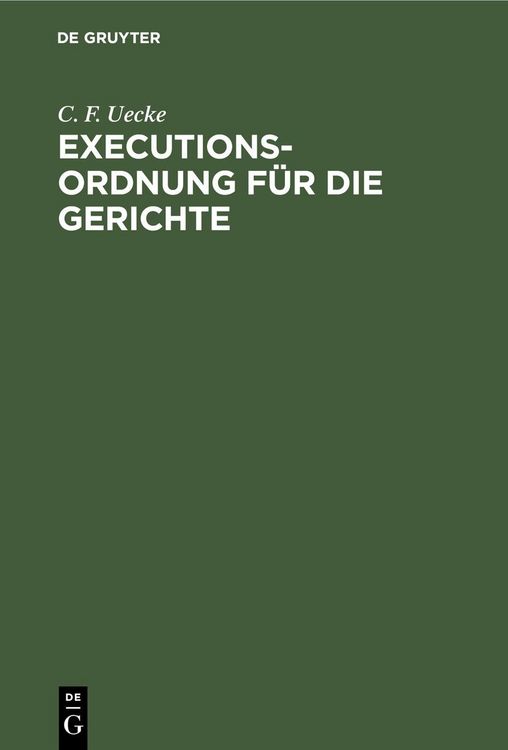 Produktbild: Executions-Ordnung f&uuml;r die Gerichte