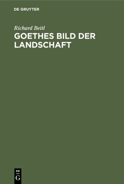 Produktbild: Goethes Bild der Landschaft