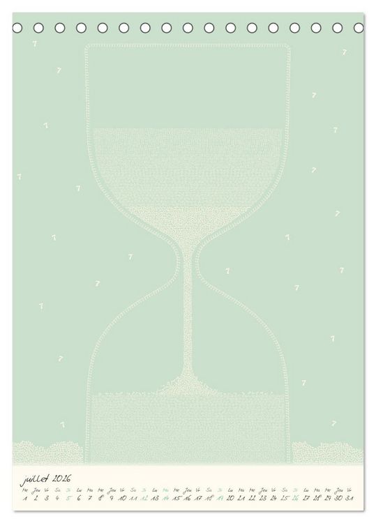 Produktbild: Les chiffres ruissellent tout au long de l'ann&eacute;e (Calendrier de bureau 2026 DIN A5 horizontal), CALVENDO calendrier mensuel