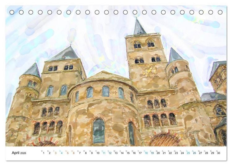 Produktbild: Trier - Illustrationen in Aquarell (Tischkalender 2026 DIN A5 quer), CALVENDO Monatskalender