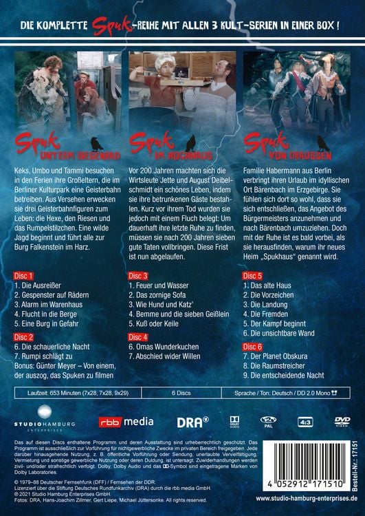 Produktbild: Spuk-Trilogie: Spuk unterm Riesenrad, Spuk im Hochhaus, Spuk von drau&szlig;en [6 Discs]