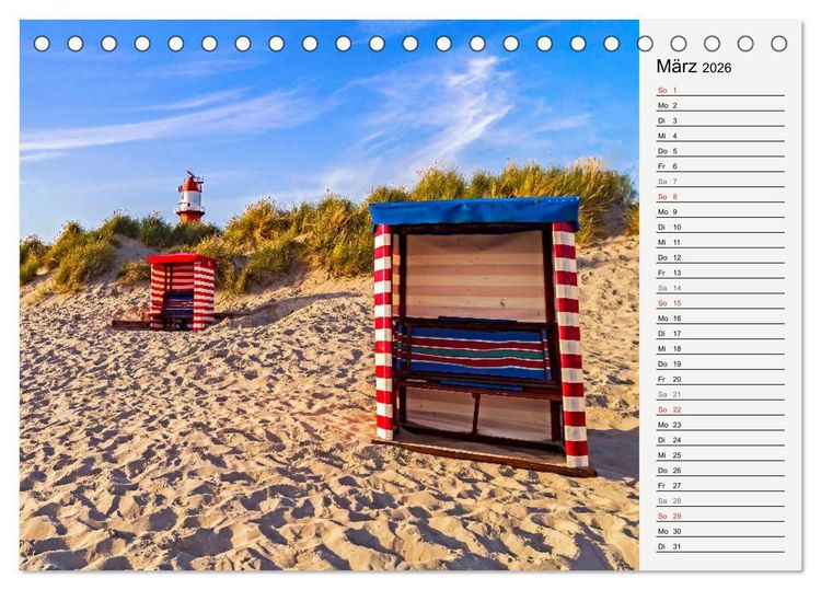 Produktbild: BORKUM Geburtstagskalender mit Planerfunktion (Tischkalender 2026 DIN A5 quer), CALVENDO Monatskalender