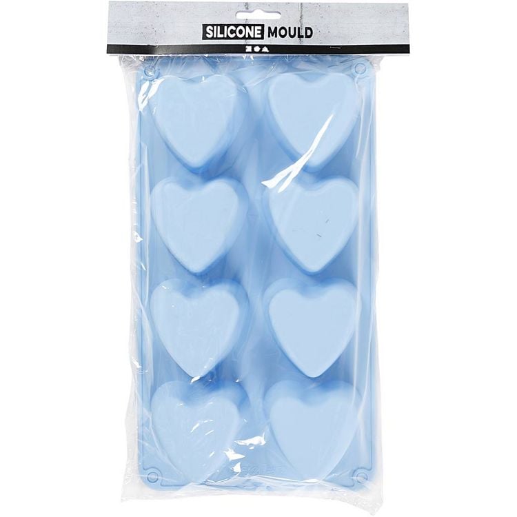 Produktbild: Creativ Company Silikonform, Herzen, H 3,5 cm, L 35 cm, B 21 cm, Lochgr&ouml;&szlig;e 70x60 mm, 100 ml, 1 Stk